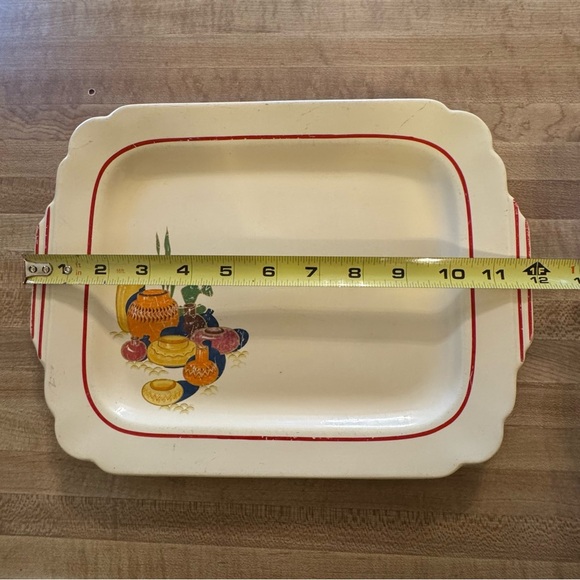 Vintage Homer Laughlin "Mexicana" Red Band Serving Tray / Plate - Picture 7 of 9